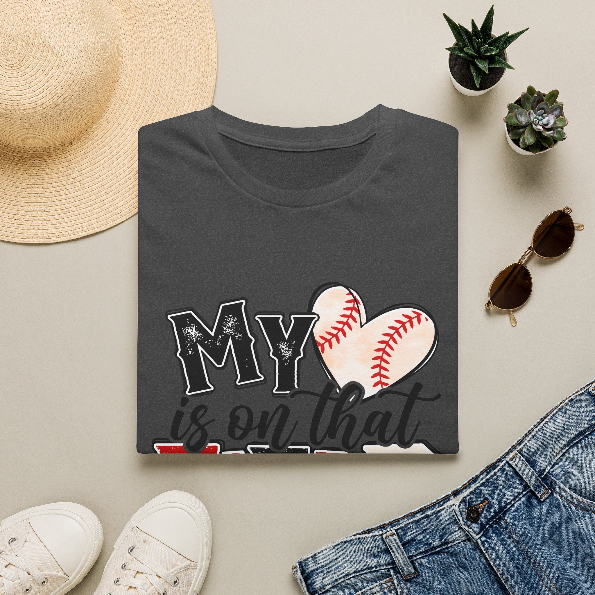 My Heart is on That Field  Baseball T-Shirt