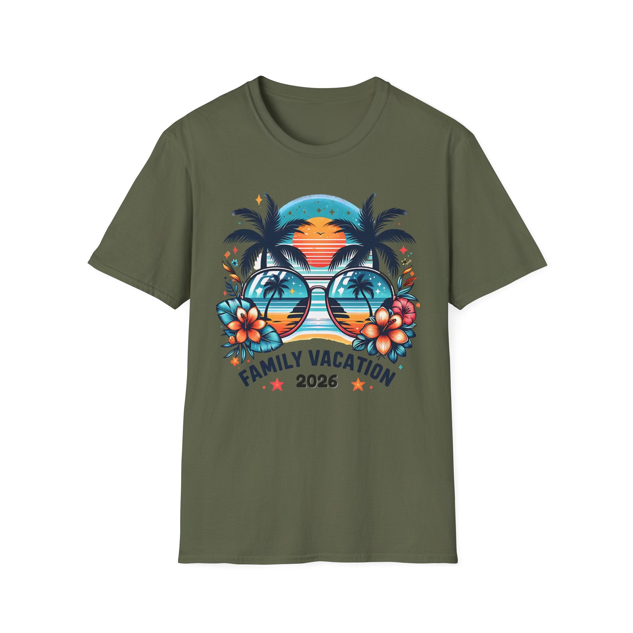 Tropical Sunset Family Vacation 2026 T-Shirt