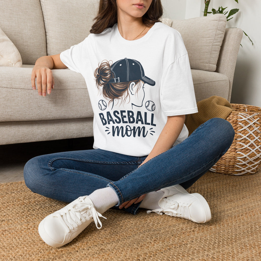 Baseball Mom Messy Bun T-Shirt