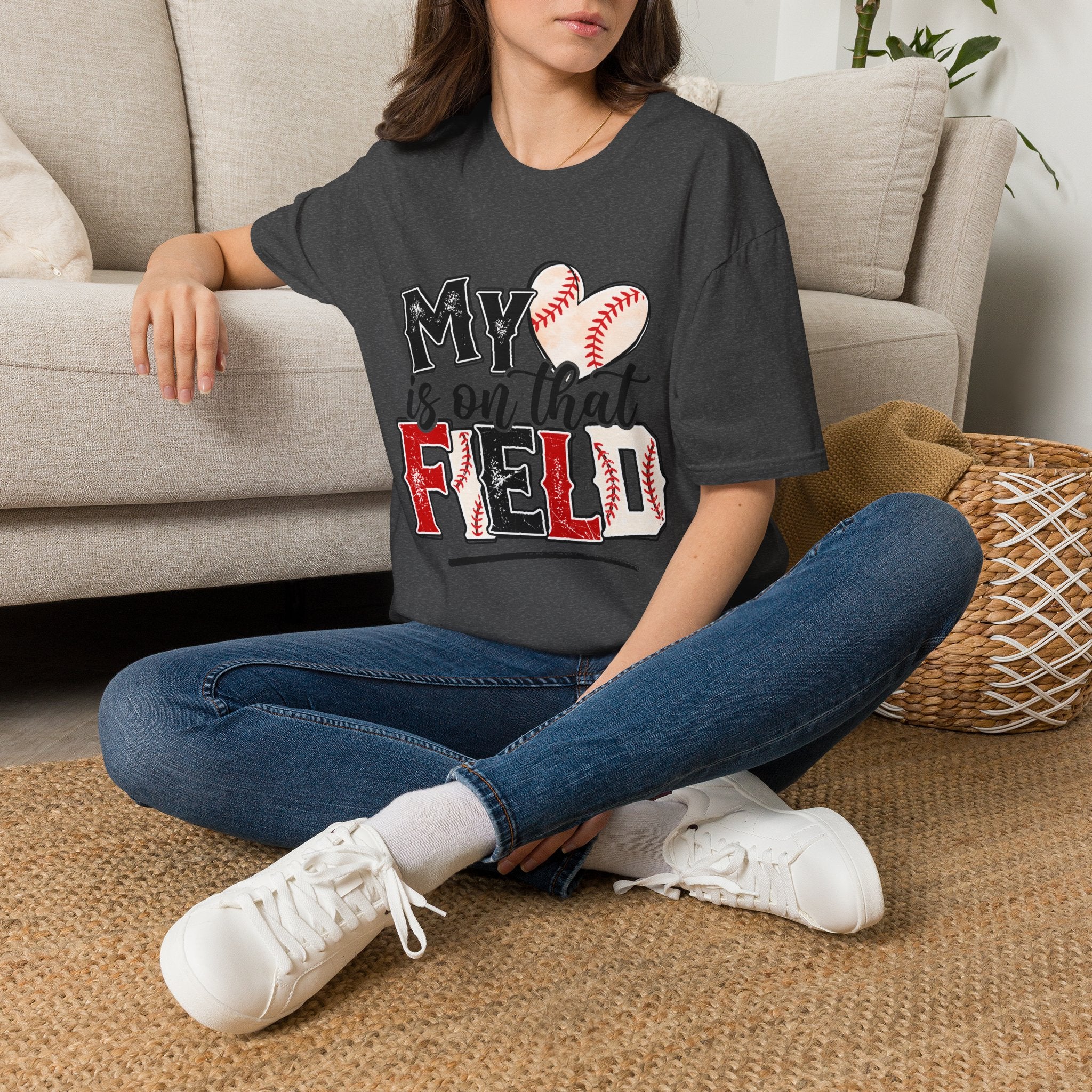 My Heart is on That Field  Baseball T-Shirt