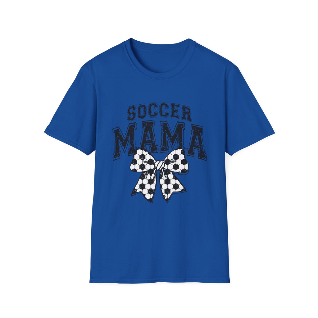 Sports Mom Tee, Soccer Ball Bow Design