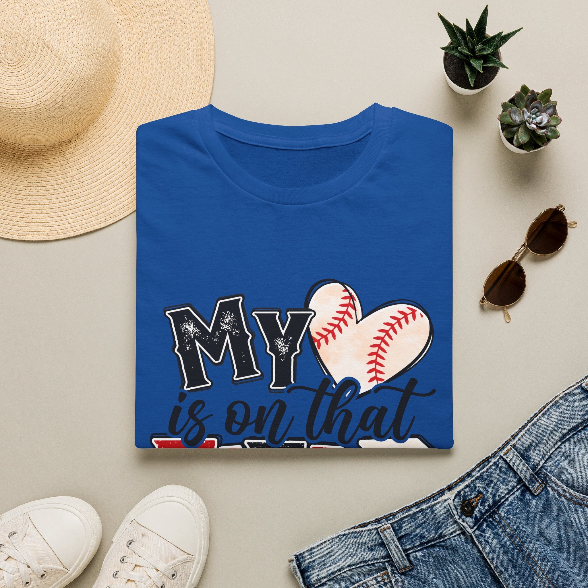 My Heart is on That Field  Baseball T-Shirt