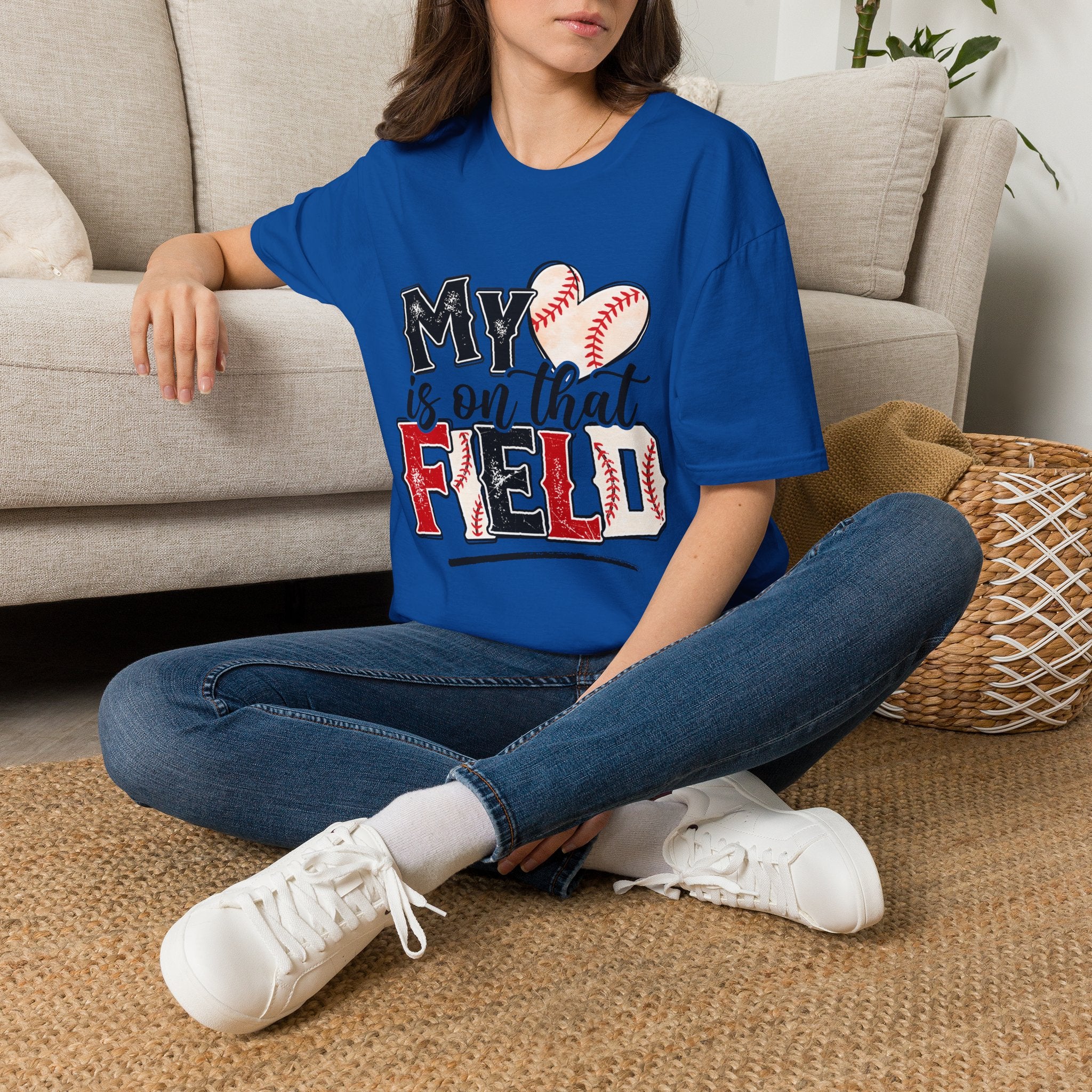 My Heart is on That Field  Baseball T-Shirt