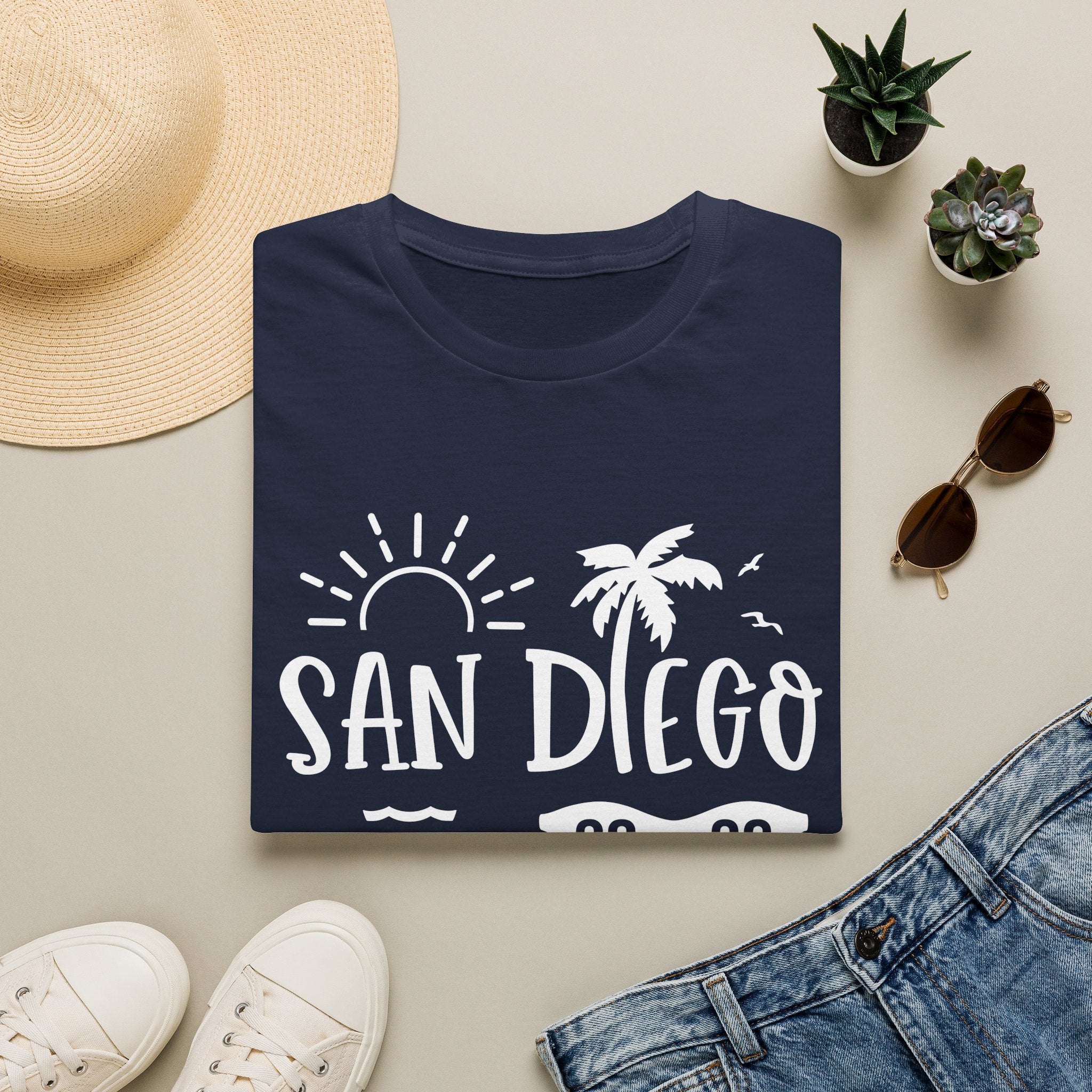 San Diego Palm Tree Beach T-Shirt