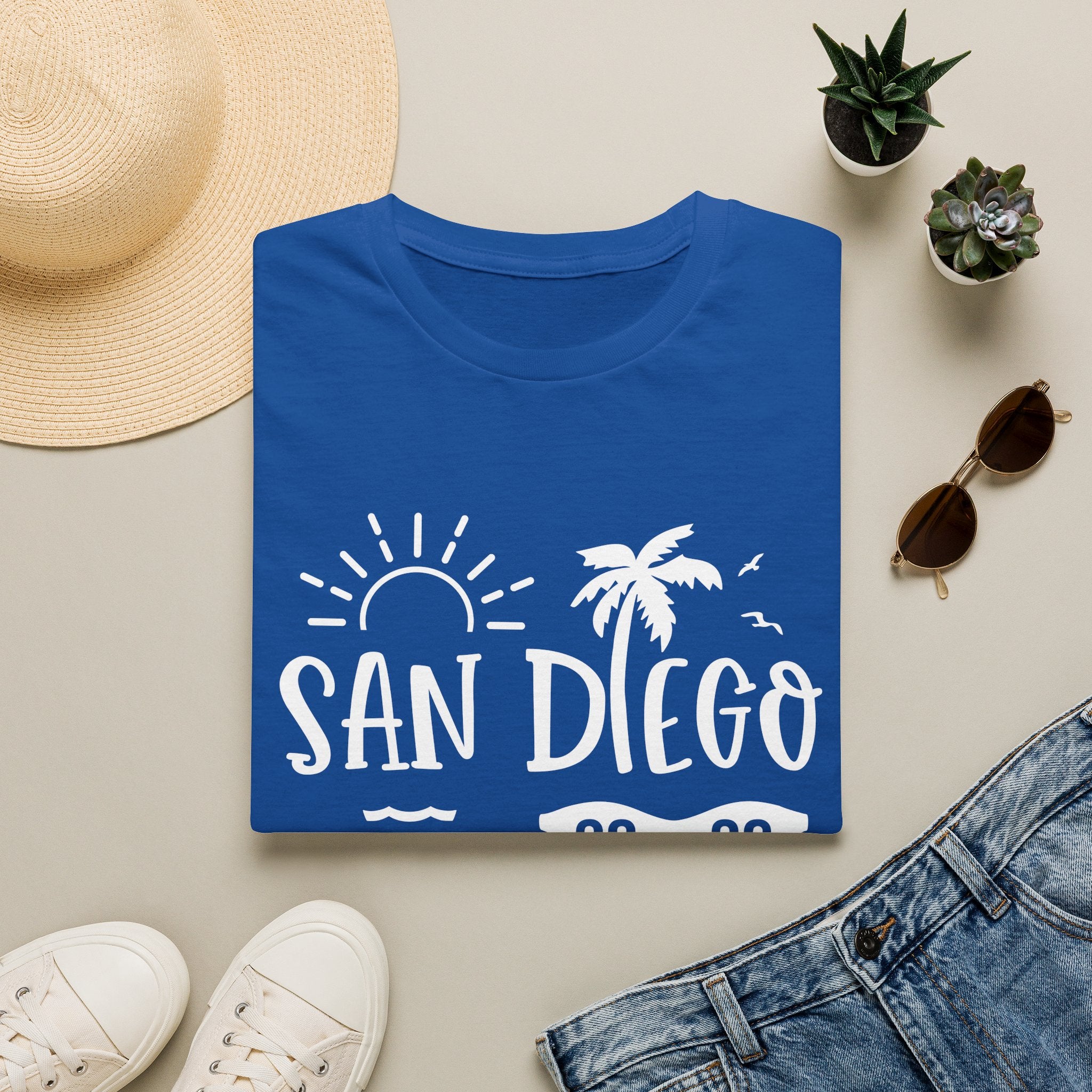 San Diego Palm Tree Beach T-Shirt