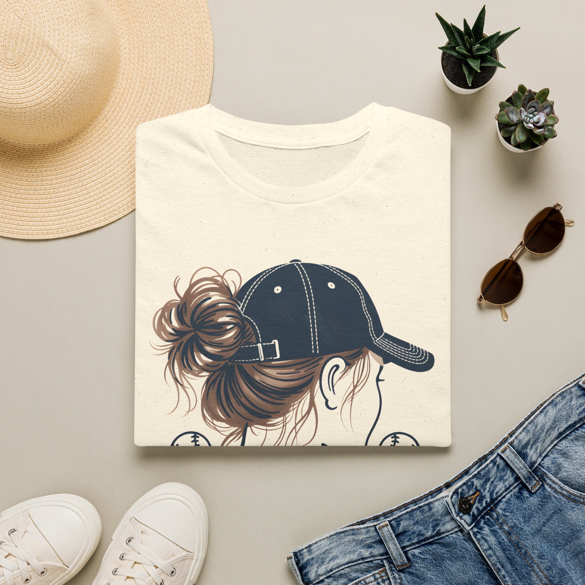 Baseball Mom Messy Bun T-Shirt