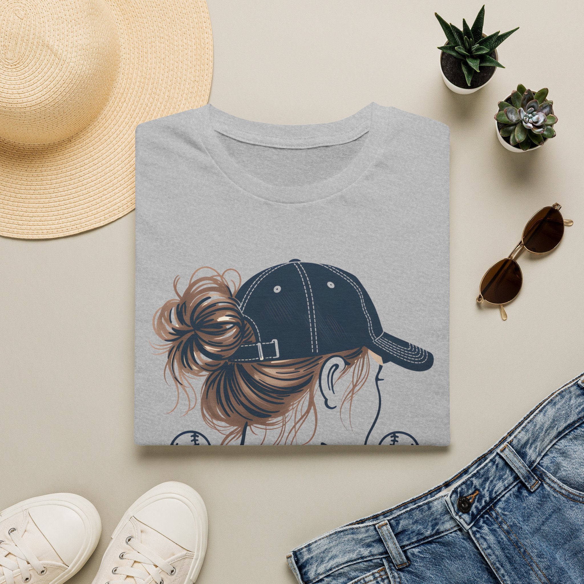 Baseball Mom Messy Bun T-Shirt