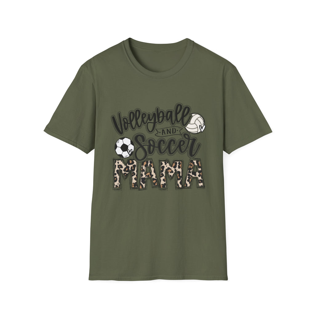 Volleyball and Soccer Mom T-Shirt | Sports Tee, Leopard Accent