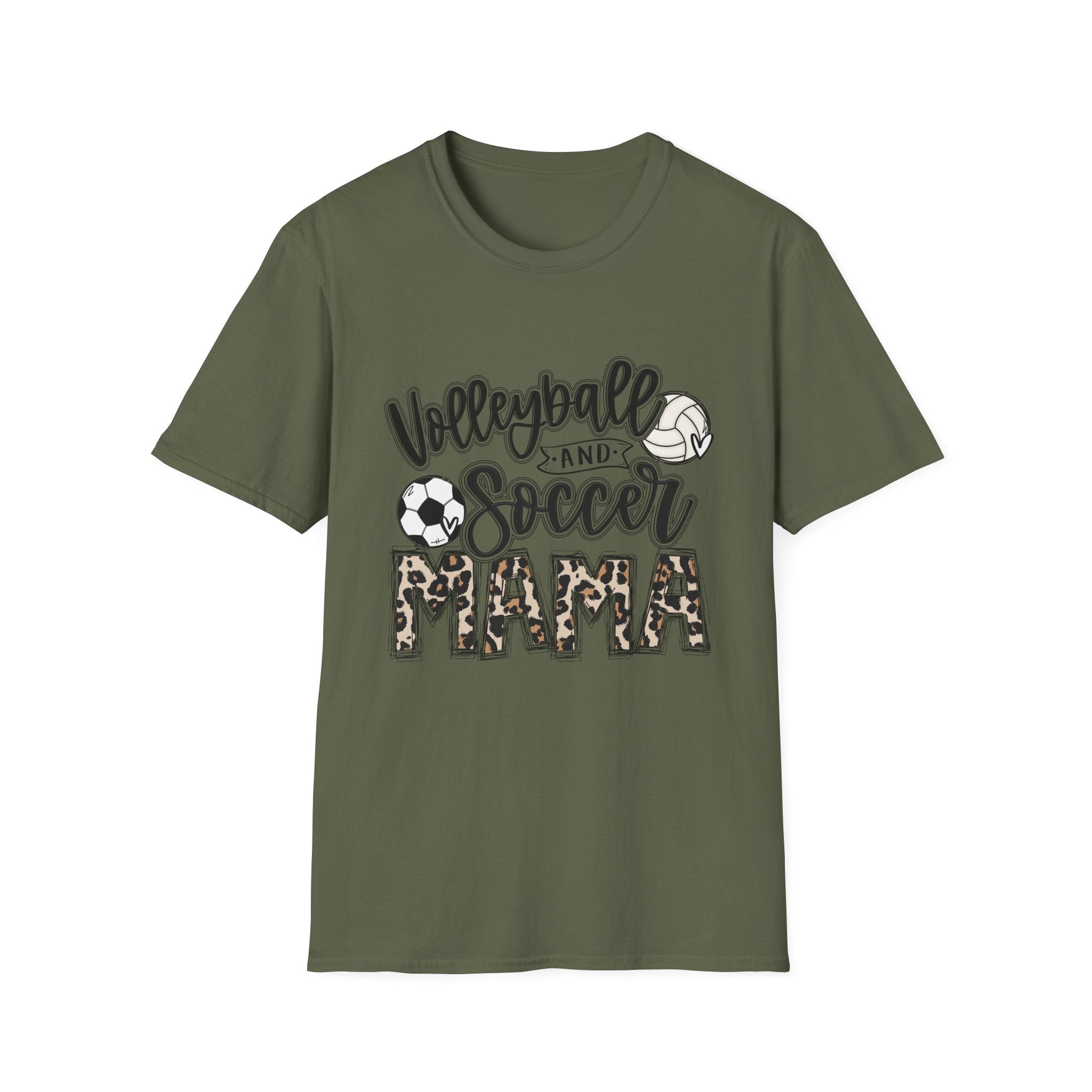 Volleyball and Soccer Mom T-Shirt | Sports Tee, Leopard Accent