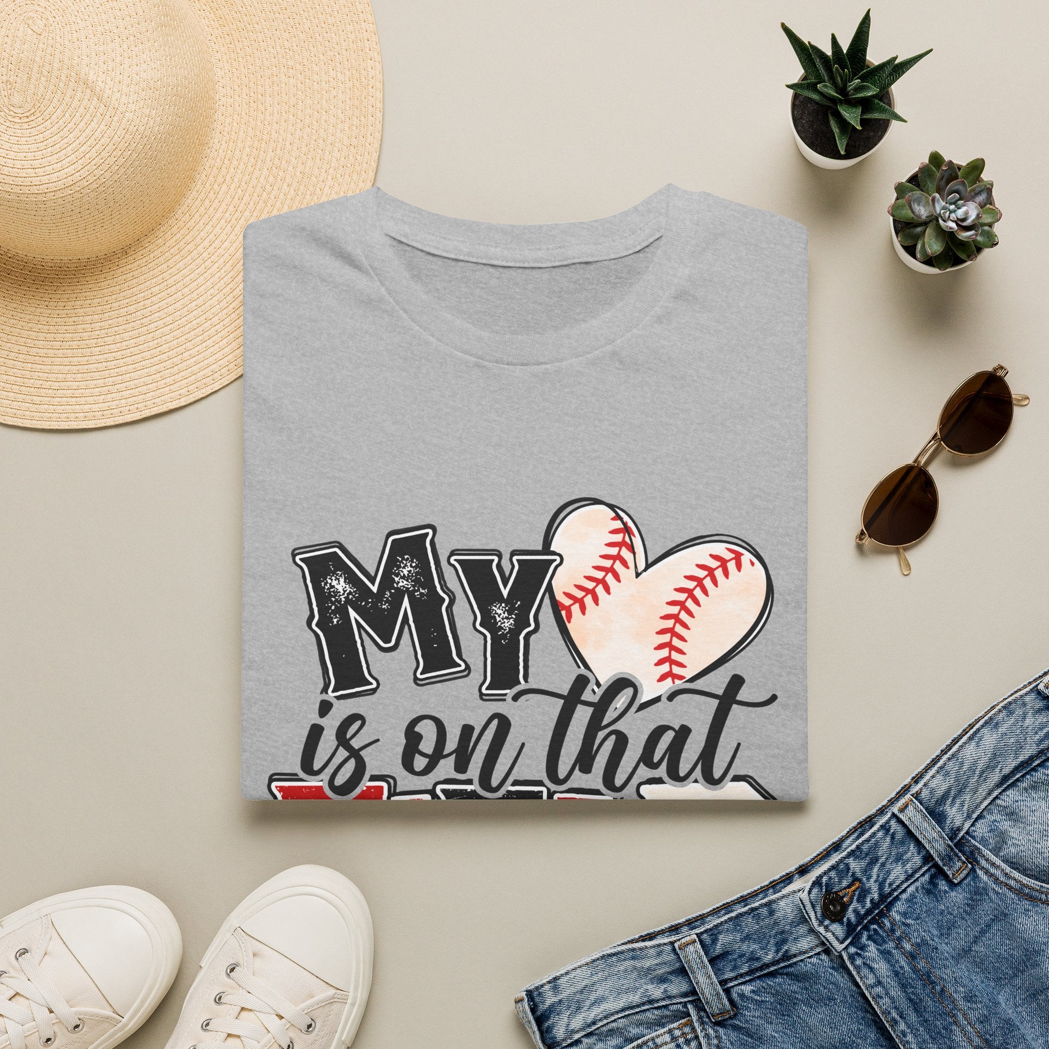 My Heart is on That Field  Baseball T-Shirt