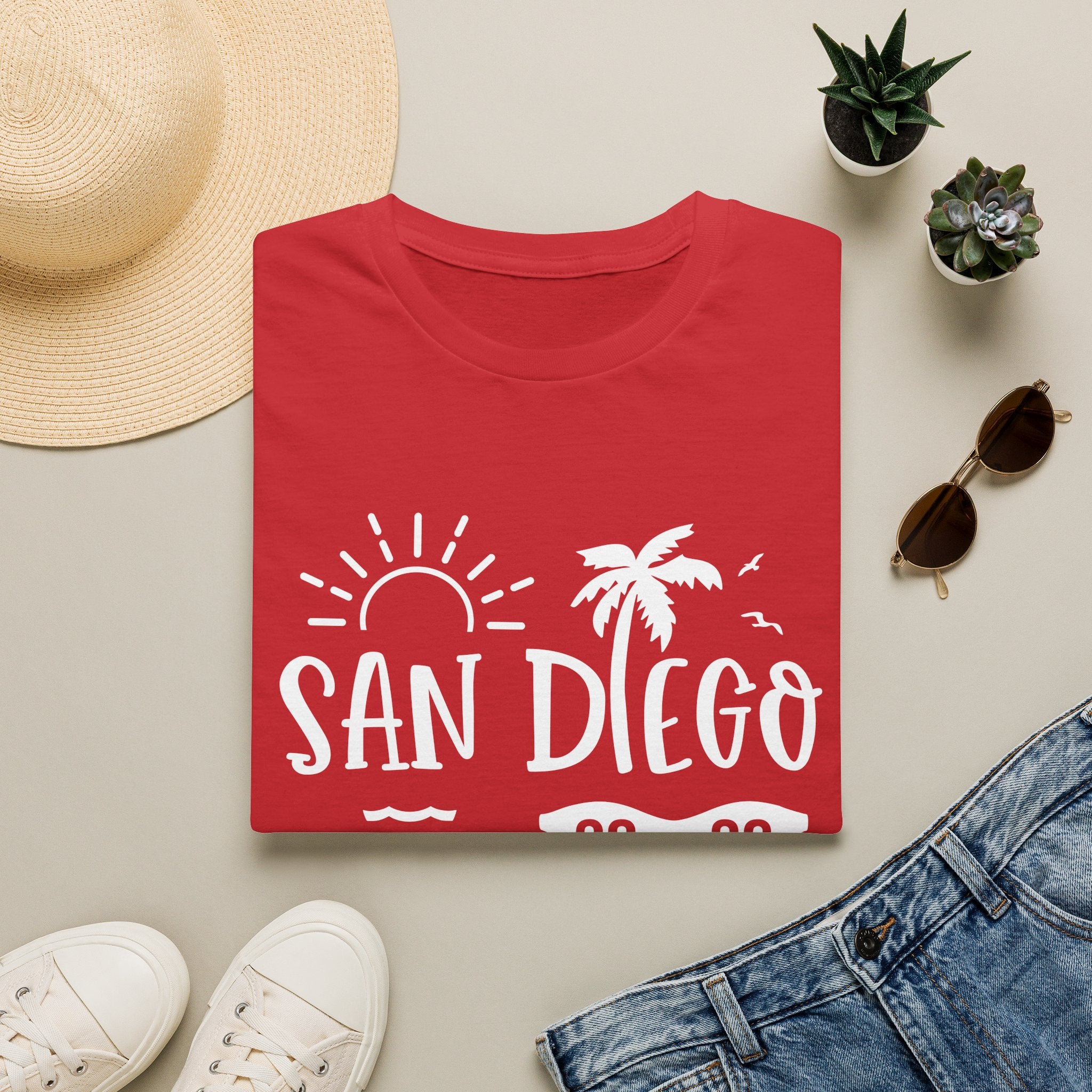 San Diego Palm Tree Beach T-Shirt