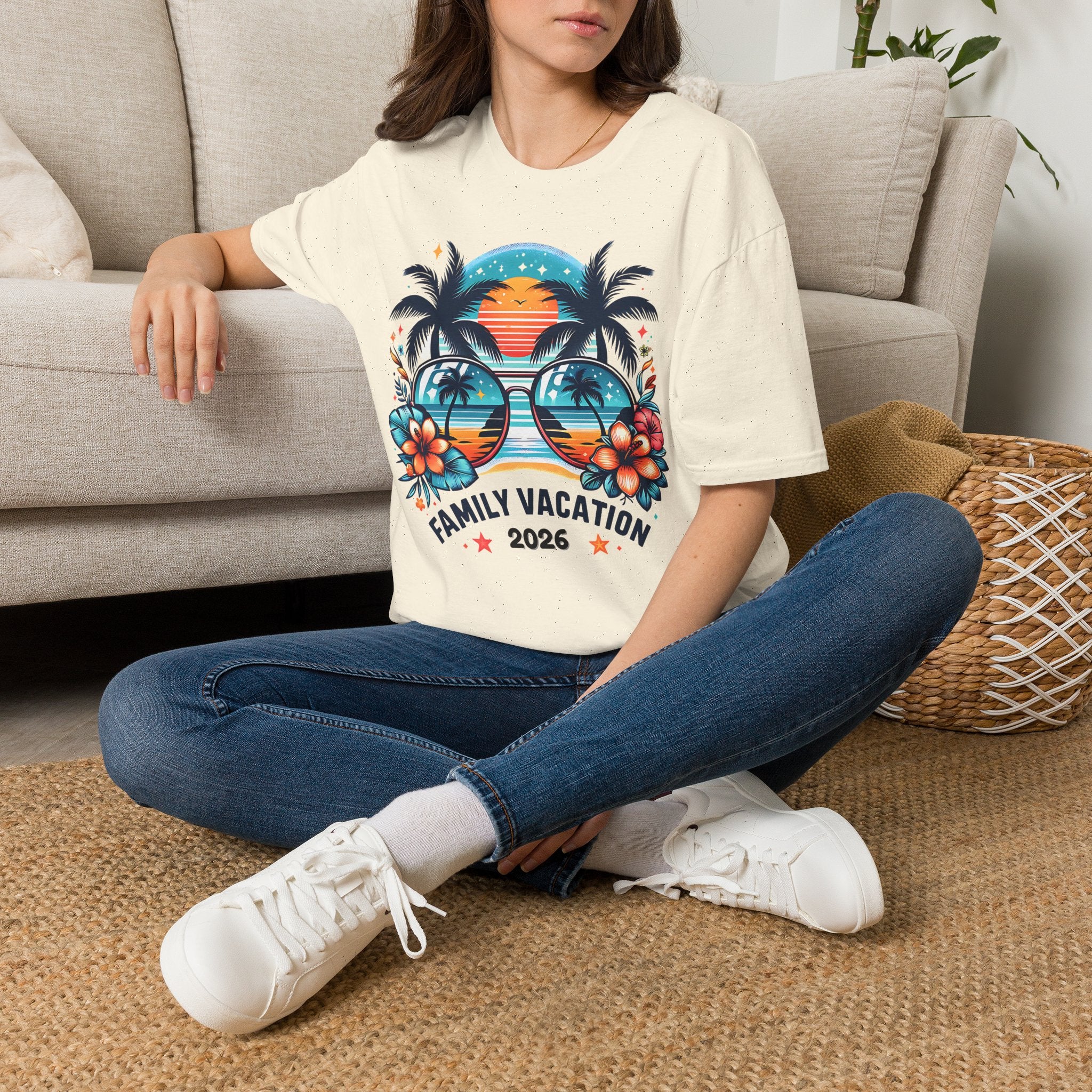 Tropical Sunset Family Vacation 2026 T-Shirt