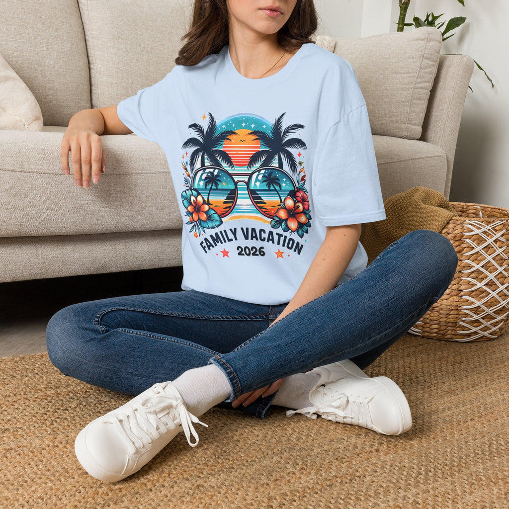 Tropical Sunset Family Vacation 2026 T-Shirt
