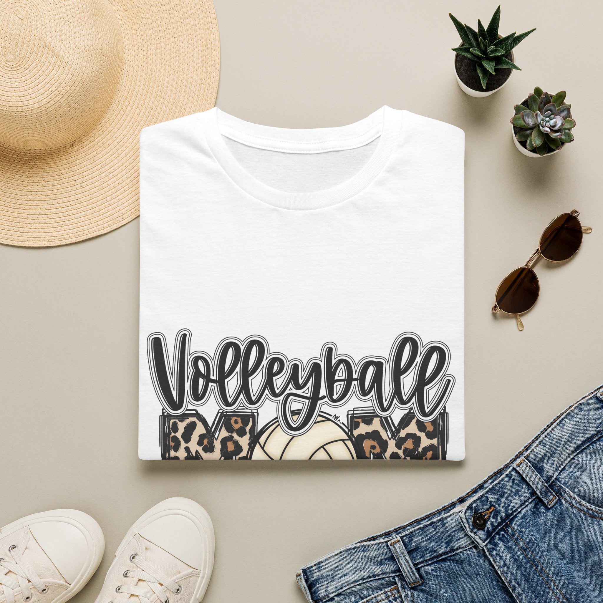 Leopard Print Volleyball Mom T-Shirt