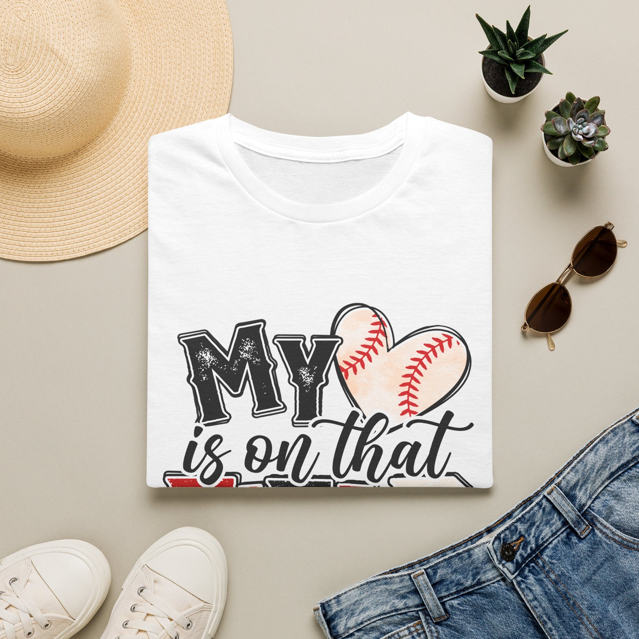 My Heart is on That Field  Baseball T-Shirt