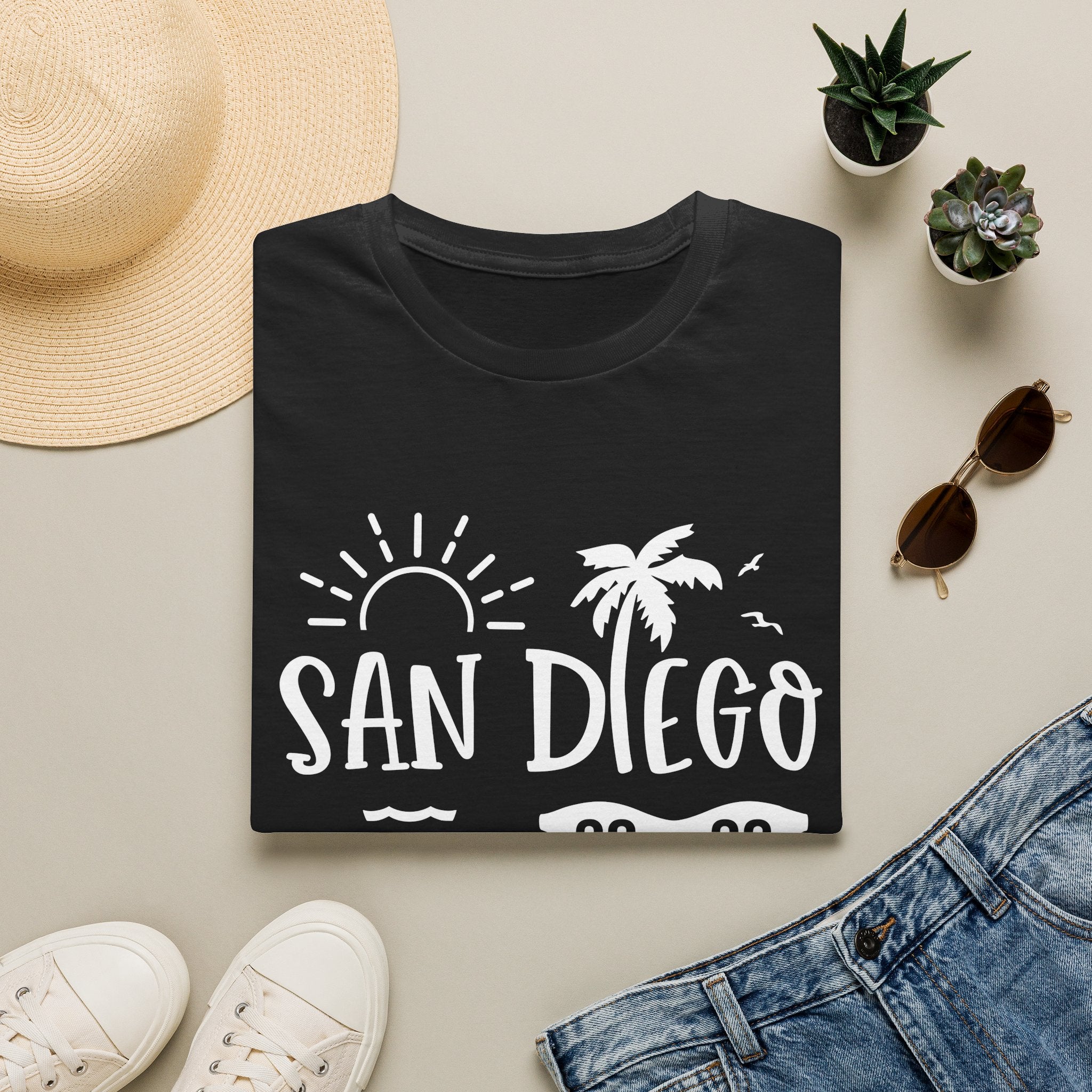 San Diego Palm Tree Beach T-Shirt