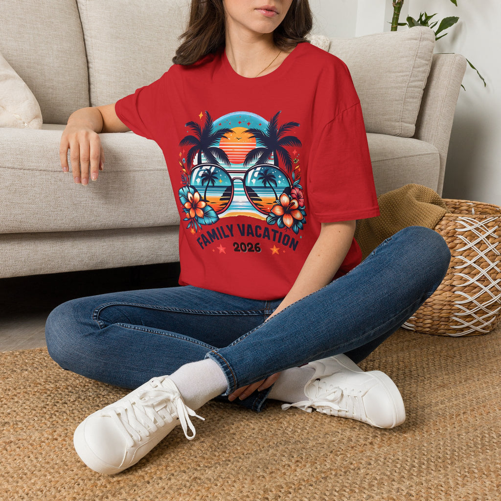 Tropical Sunset Family Vacation 2026 T-Shirt