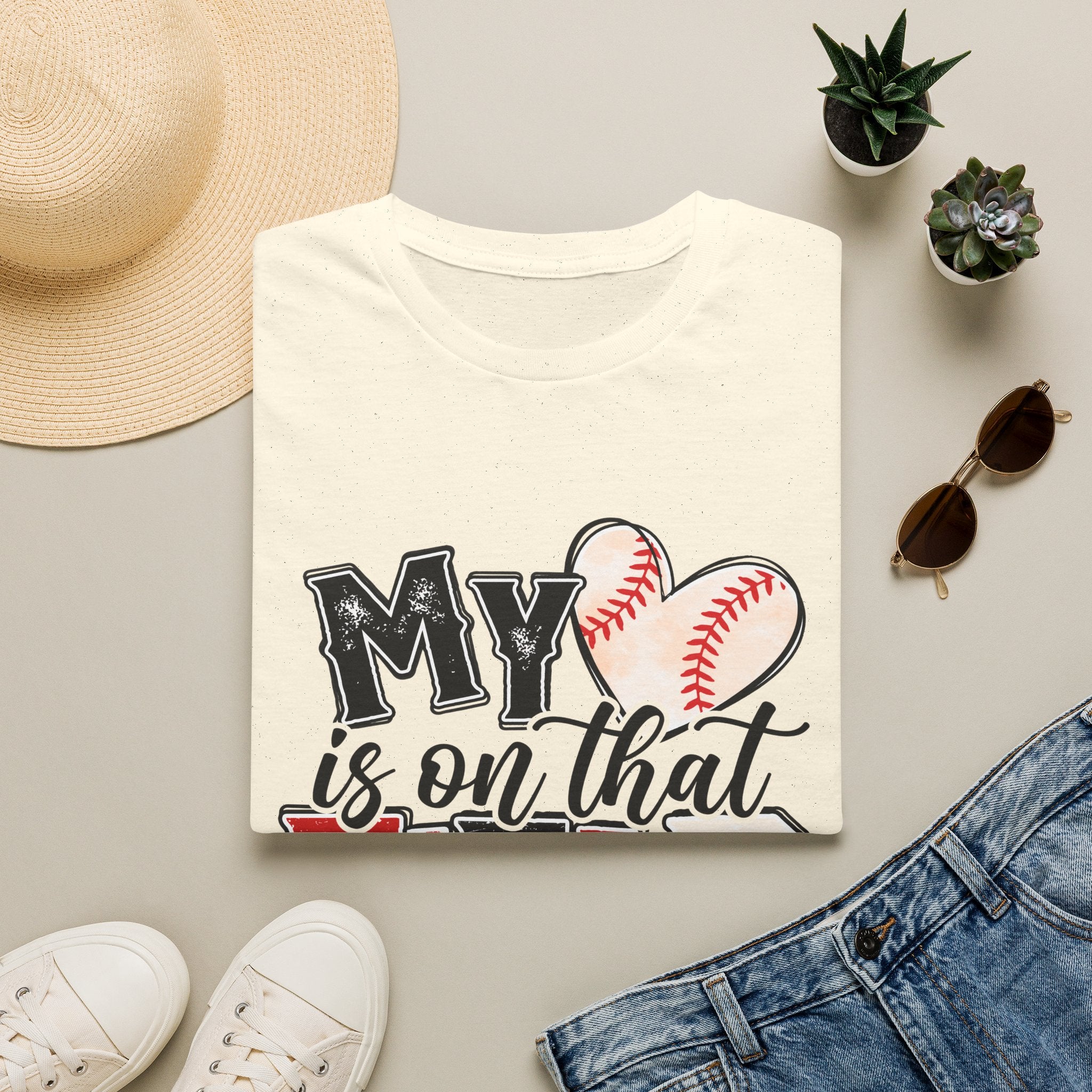 My Heart is on That Field  Baseball T-Shirt