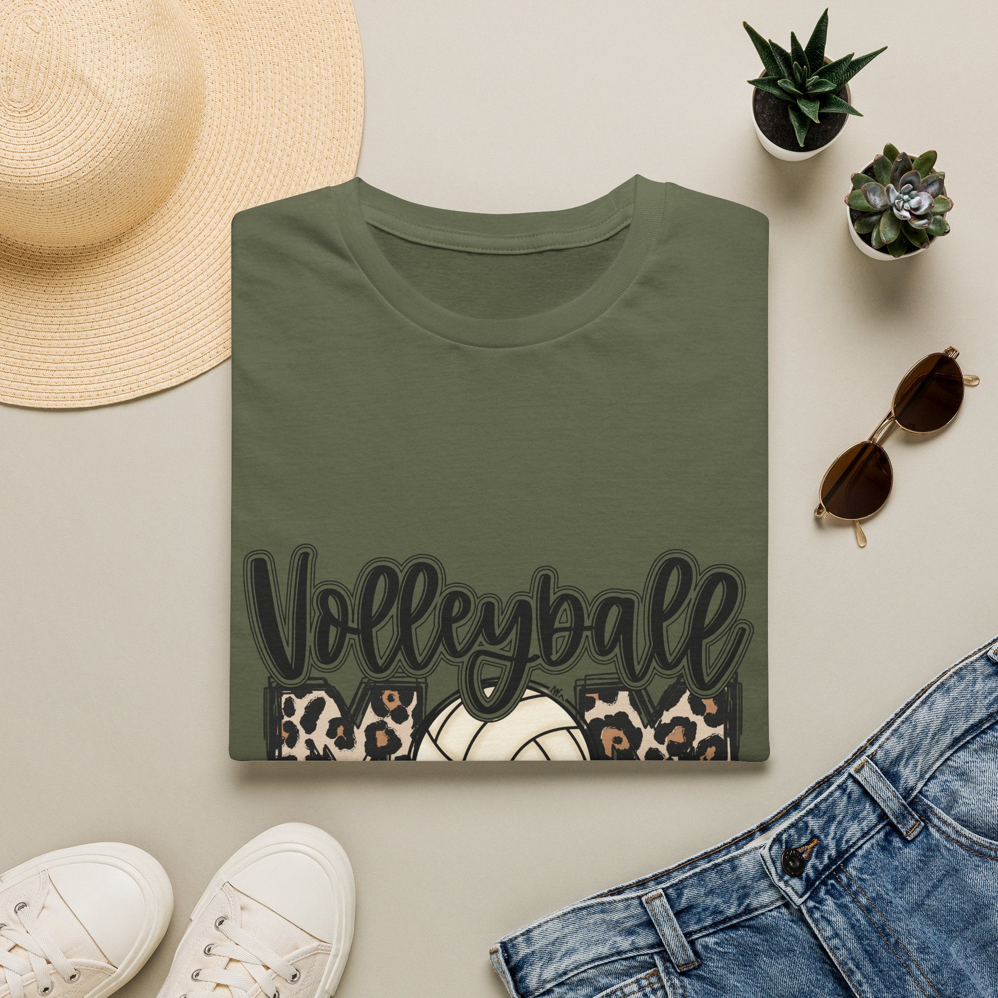 Leopard Print Volleyball Mom T-Shirt