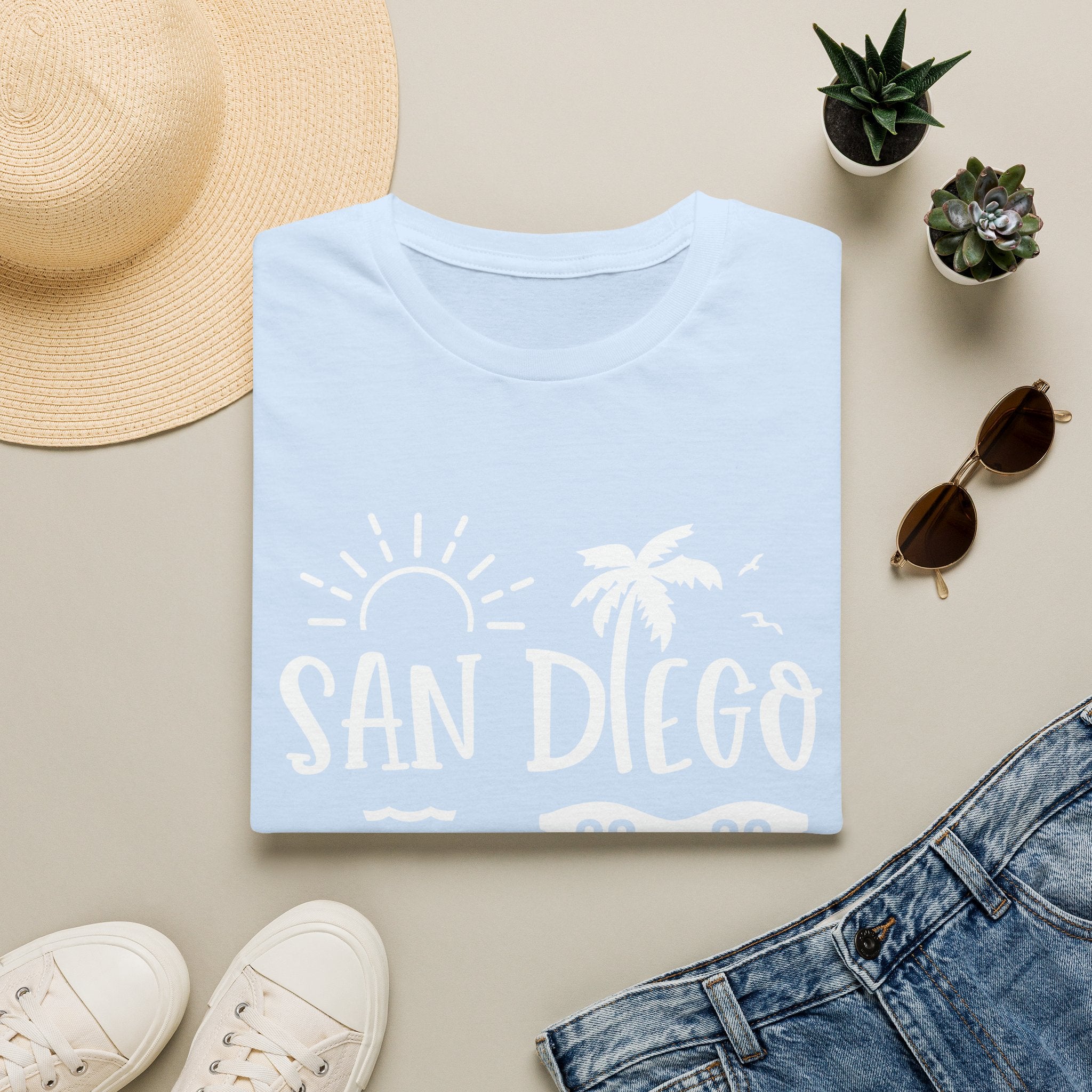 San Diego Palm Tree Beach T-Shirt