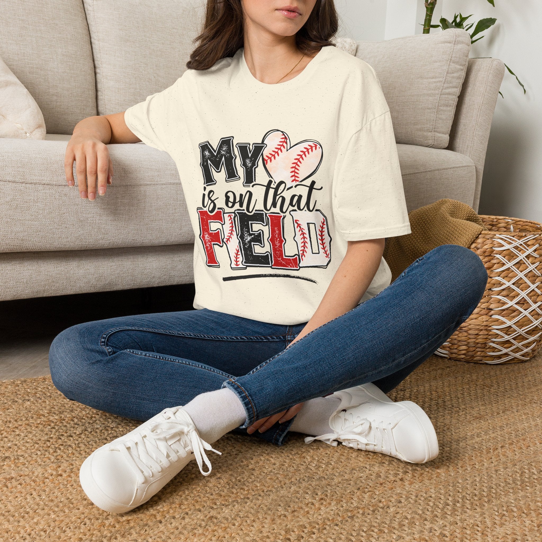 My Heart is on That Field  Baseball T-Shirt