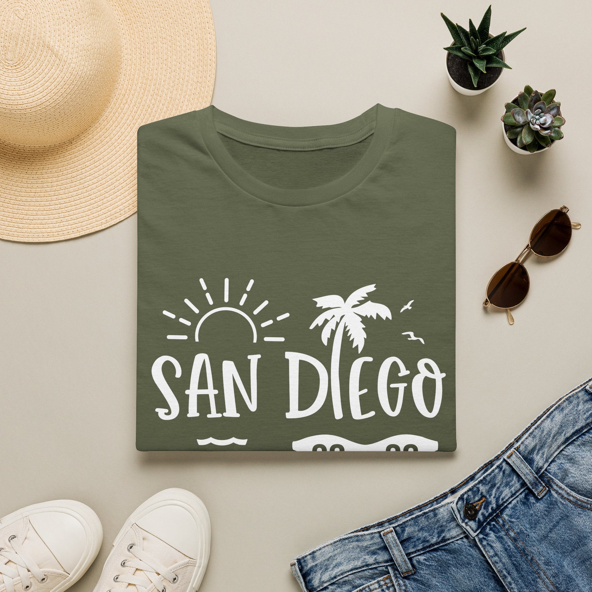 San Diego Palm Tree Beach T-Shirt