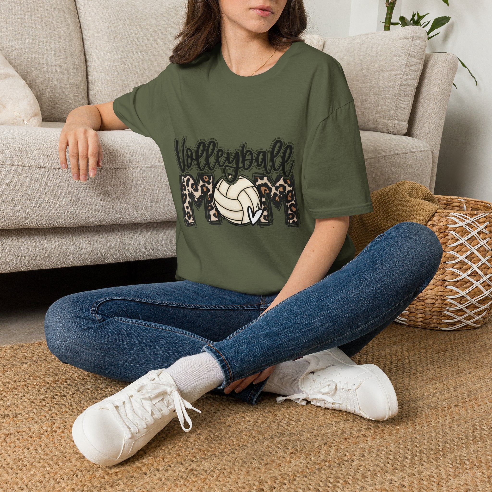 Leopard Print Volleyball Mom T-Shirt