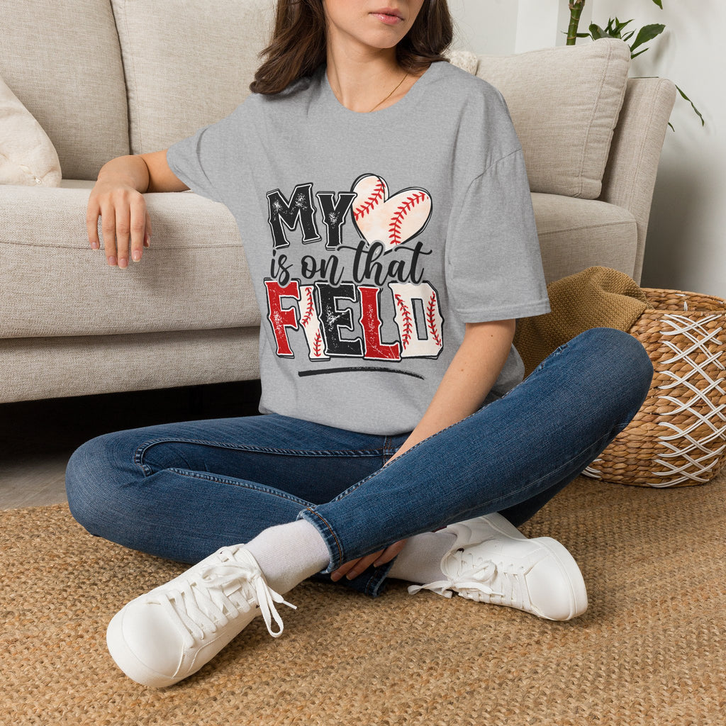 My Heart is on That Field  Baseball T-Shirt