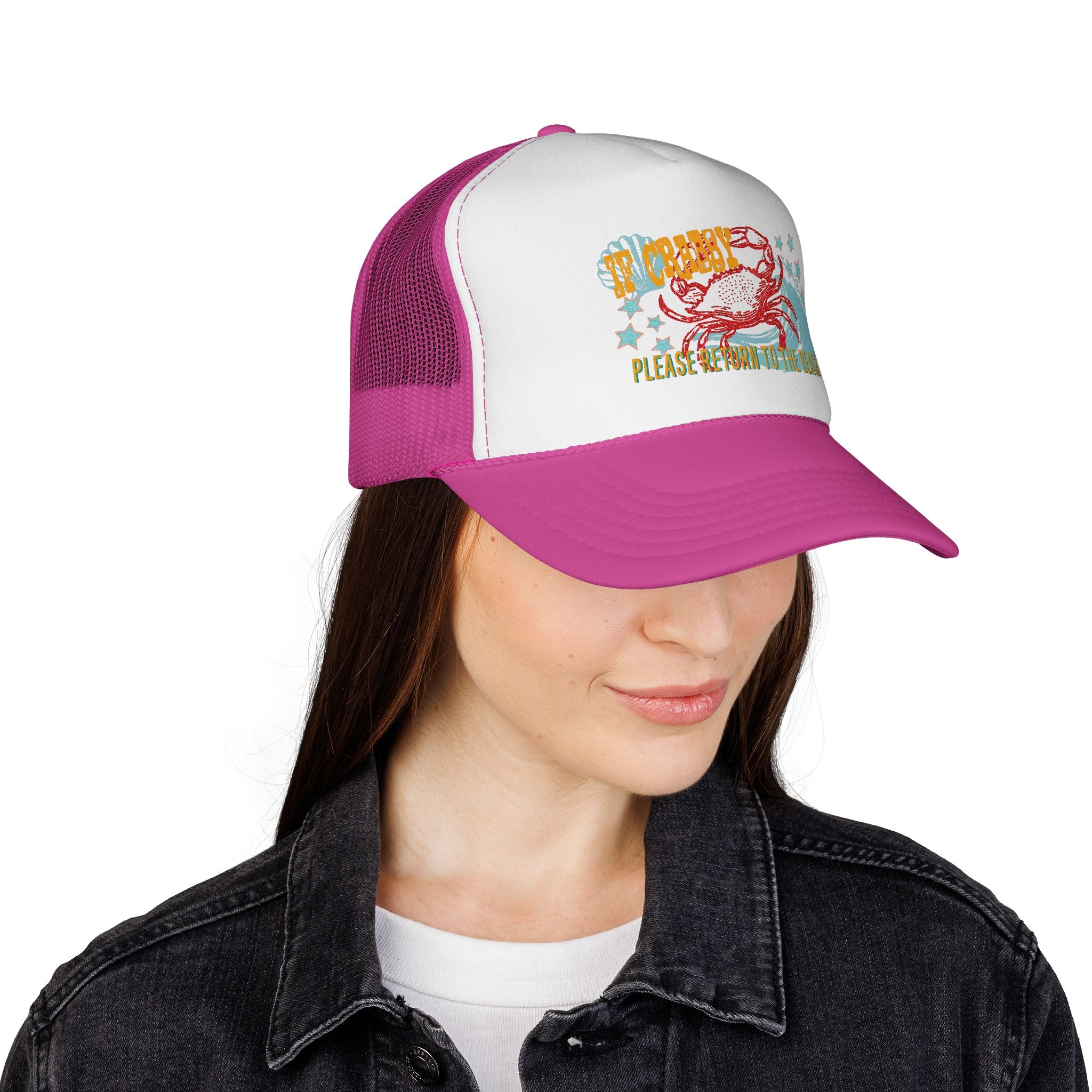 If Crabby Please Return to Beach Trucker Mesh Hat