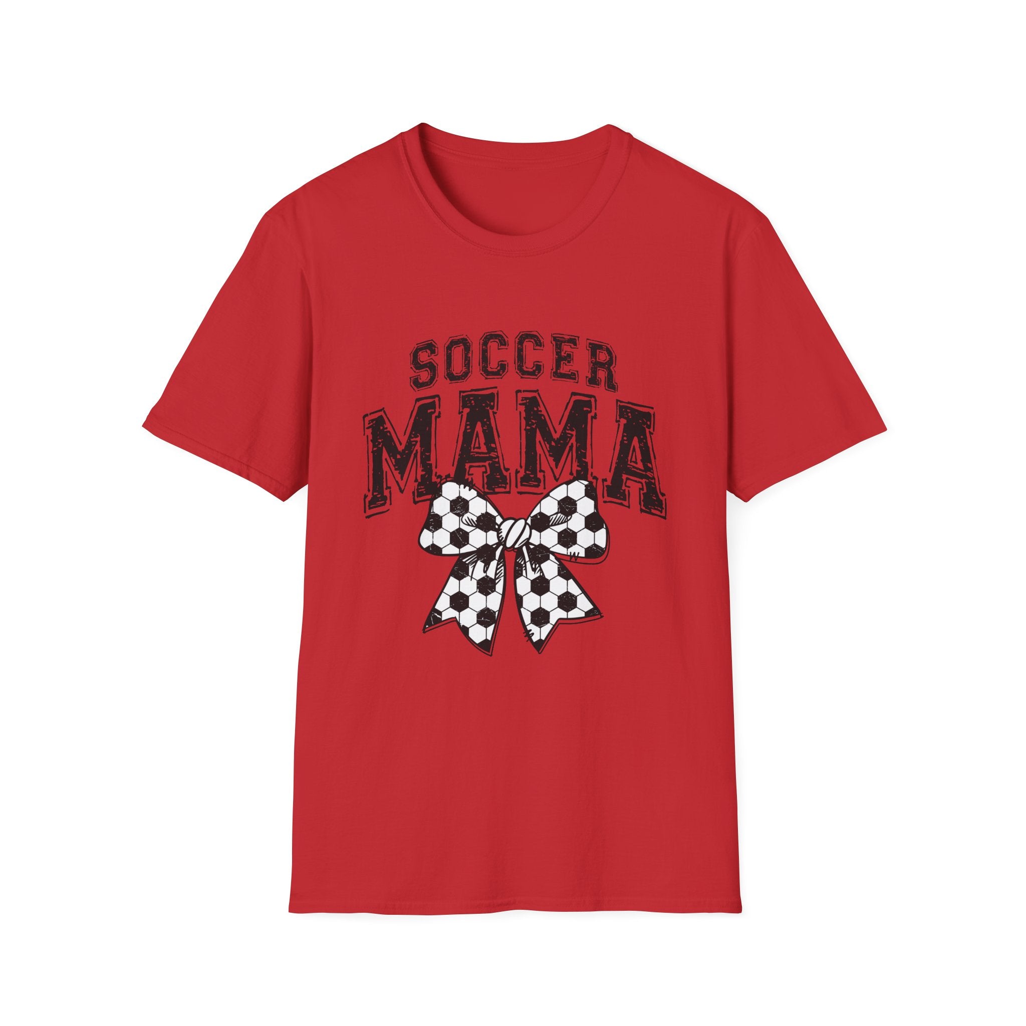 Sports Mom Tee, Soccer Ball Bow Design
