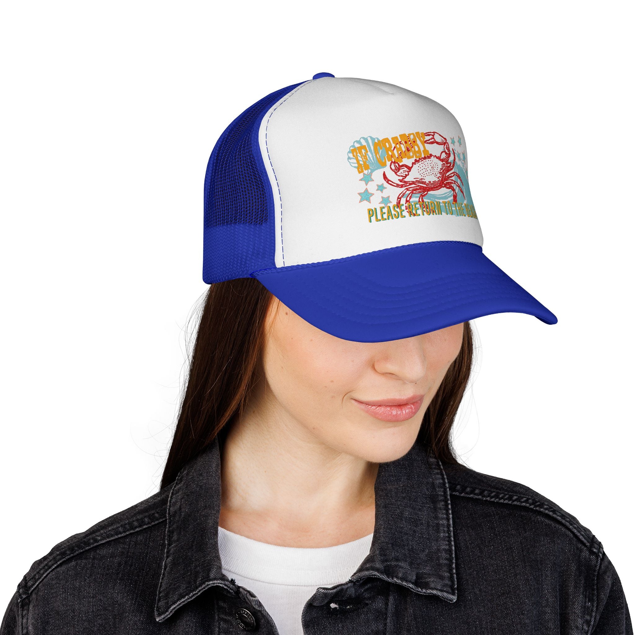 If Crabby Please Return to Beach Trucker Mesh Hat