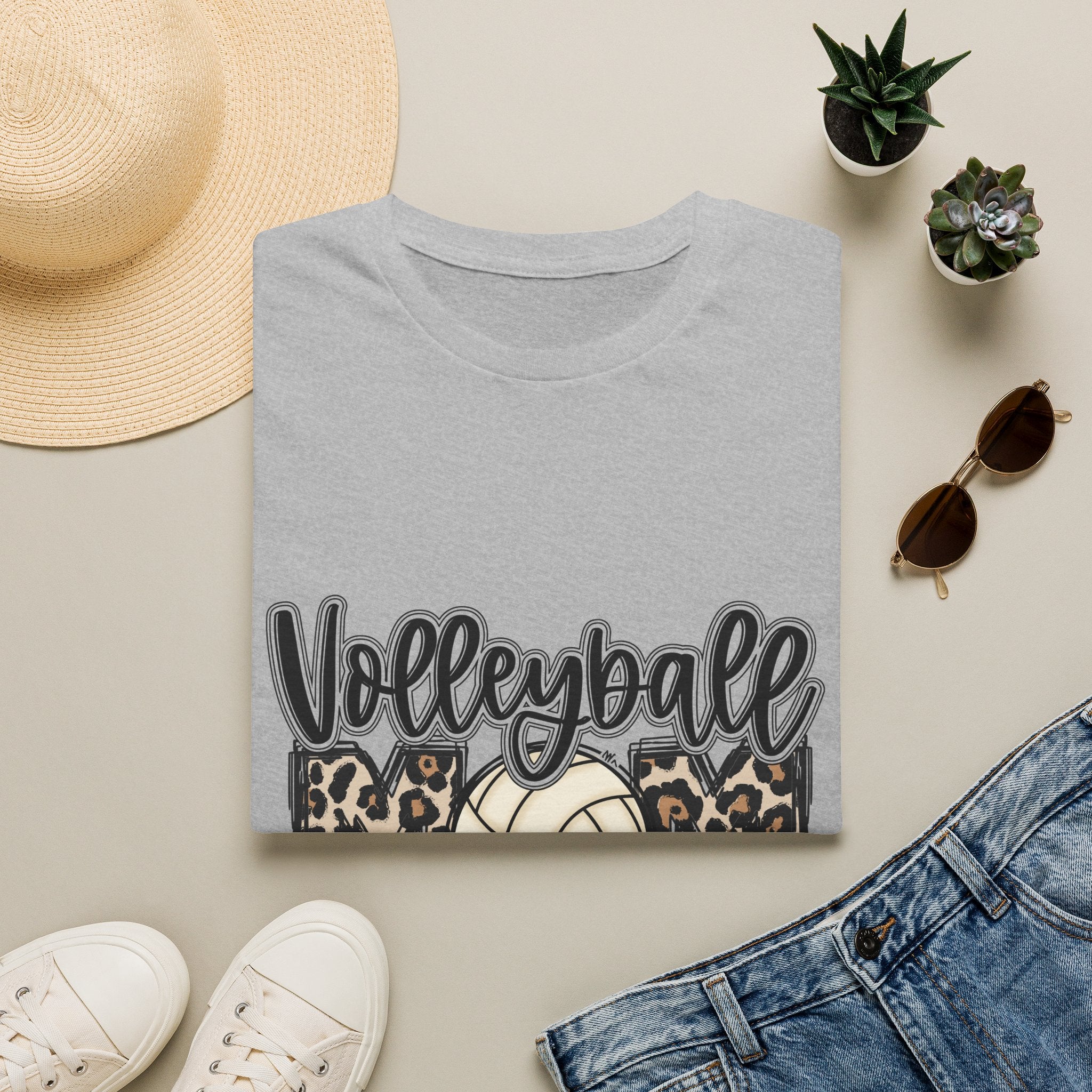 Leopard Print Volleyball Mom T-Shirt