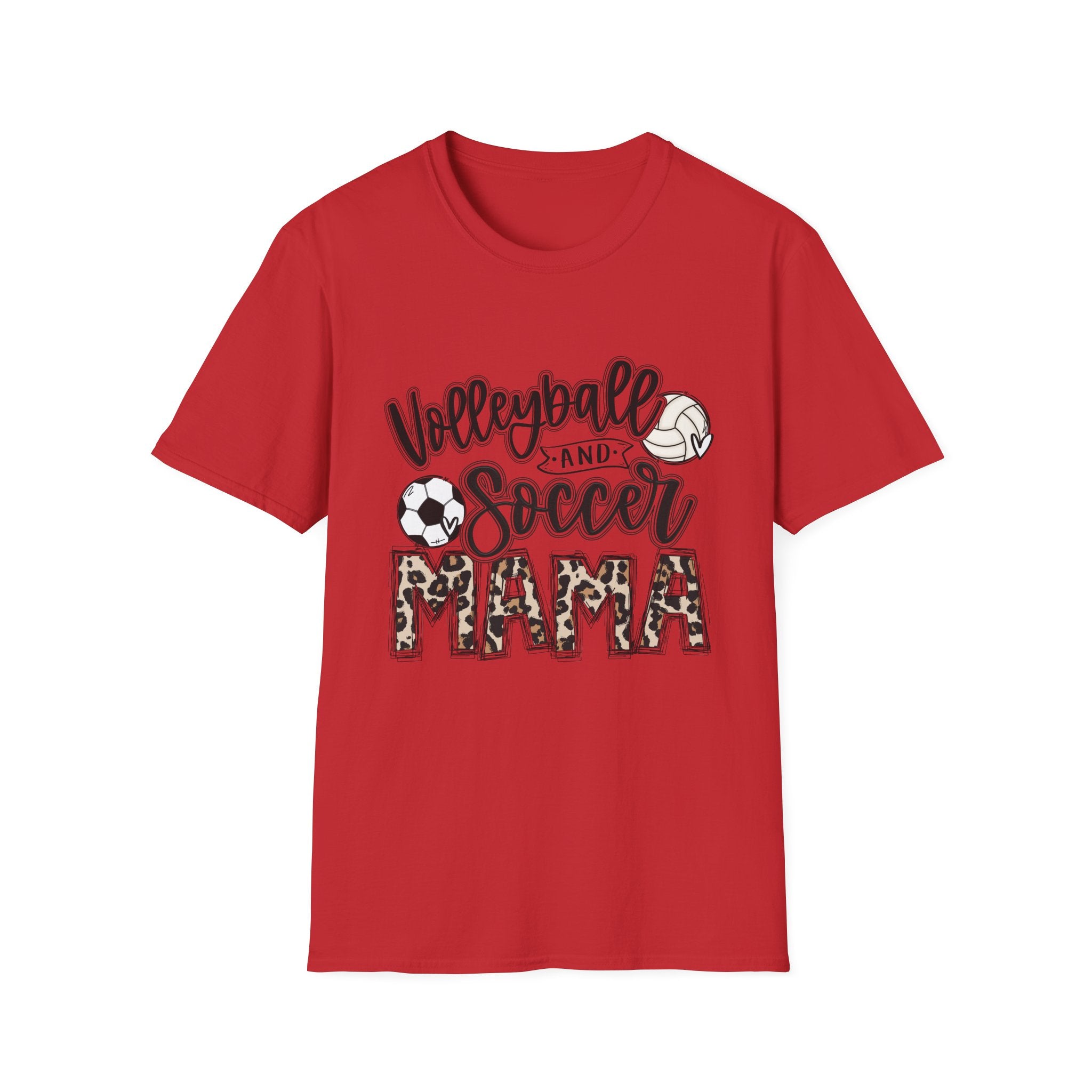 Volleyball and Soccer Mom T-Shirt | Sports Tee, Leopard Accent