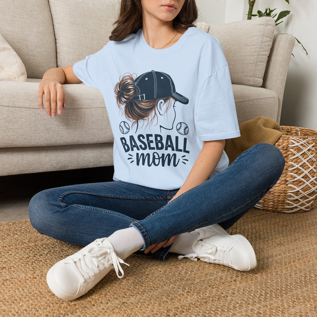 Baseball Mom Messy Bun T-Shirt