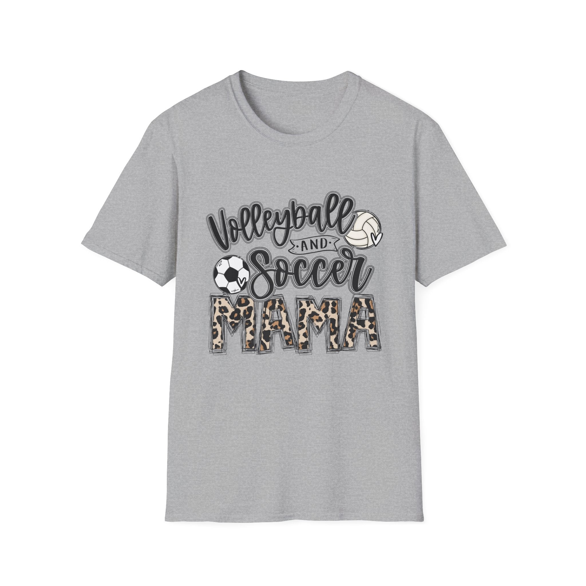 Volleyball and Soccer Mom T-Shirt | Sports Tee, Leopard Accent