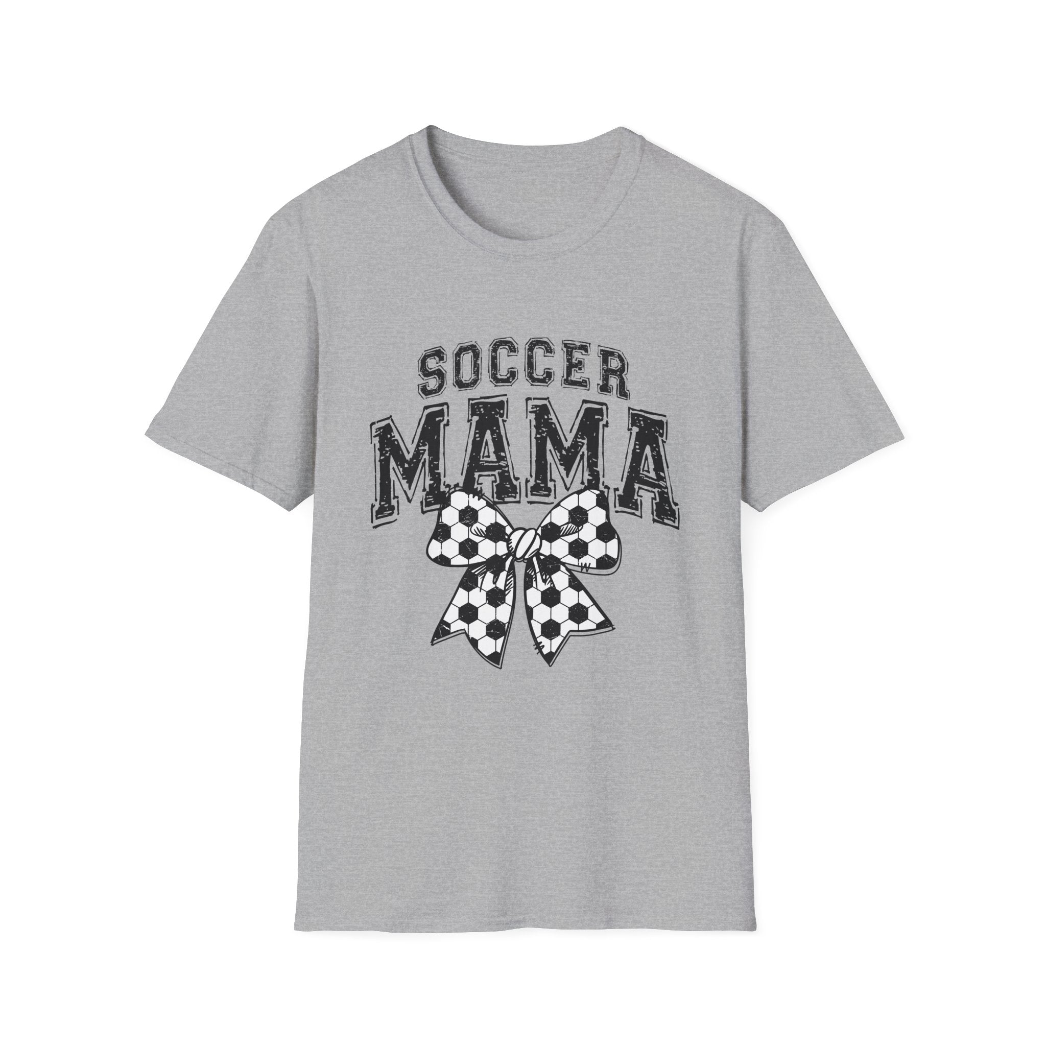 Sports Mom Tee, Soccer Ball Bow Design