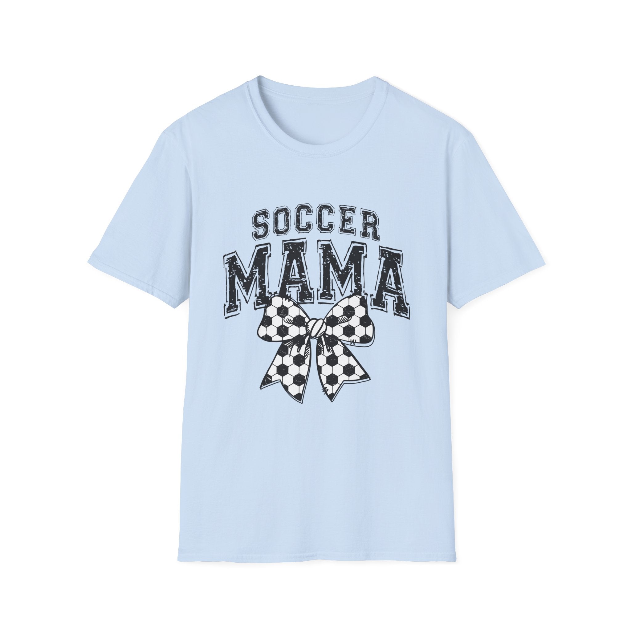 Sports Mom Tee, Soccer Ball Bow Design