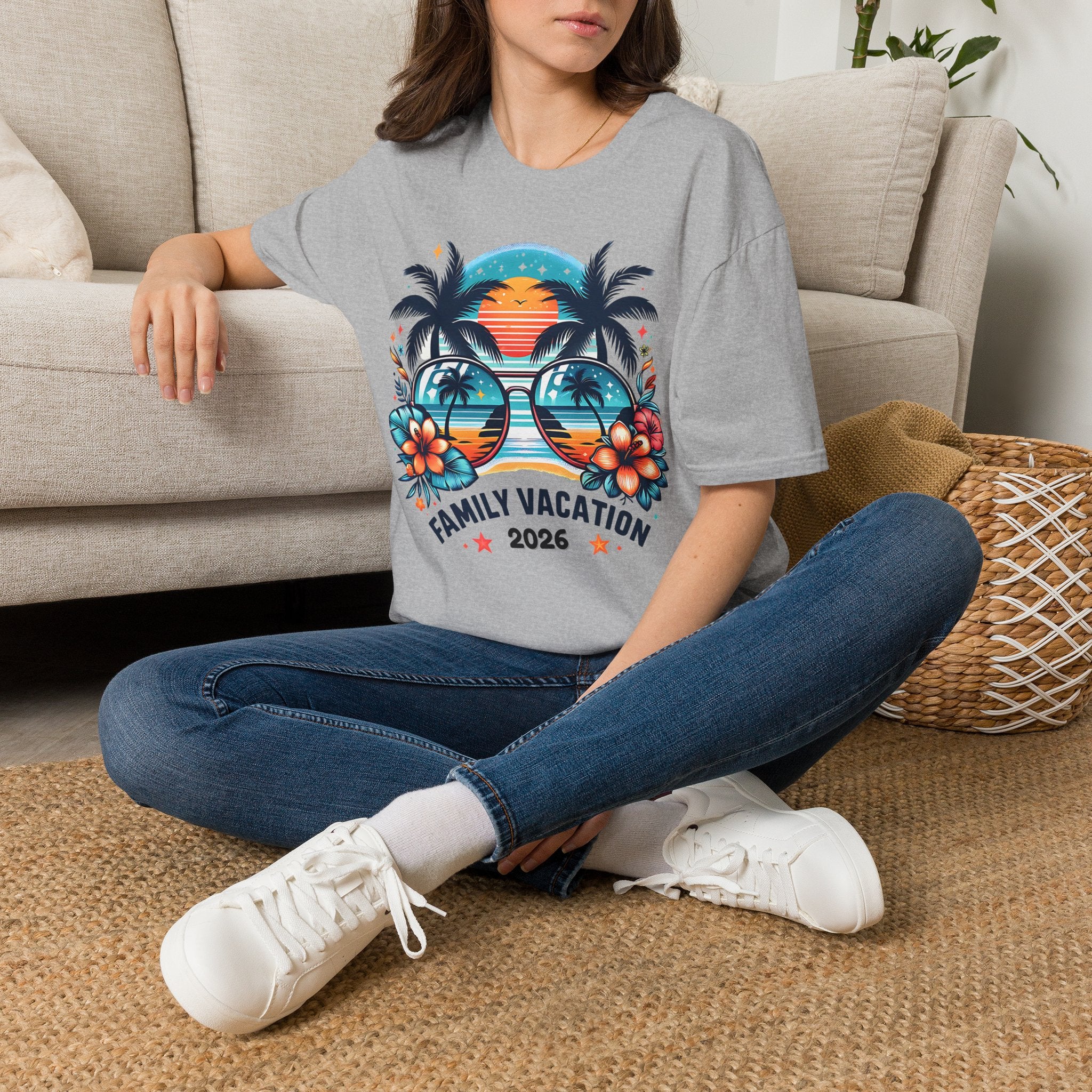 Tropical Sunset Family Vacation 2026 T-Shirt