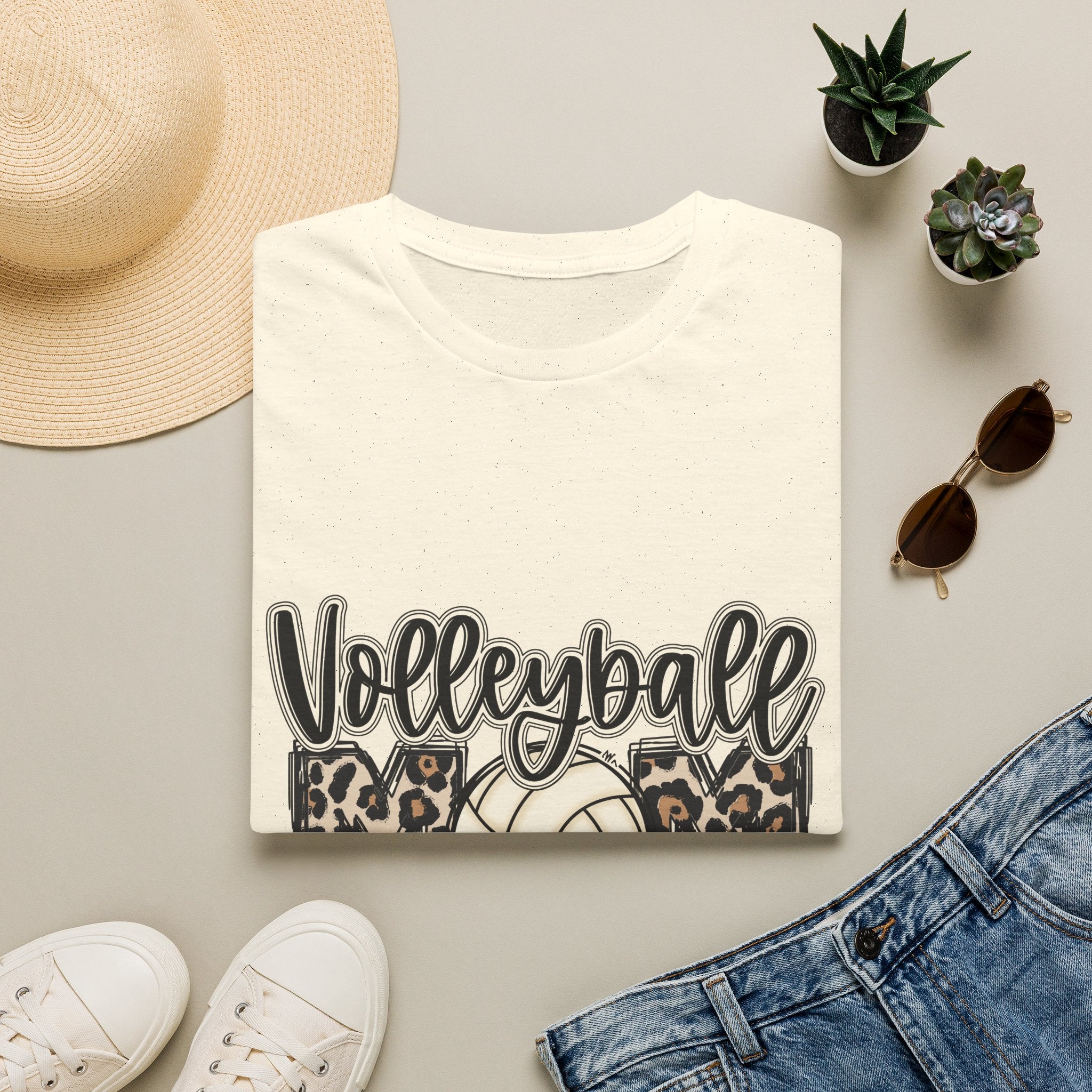 Leopard Print Volleyball Mom T-Shirt