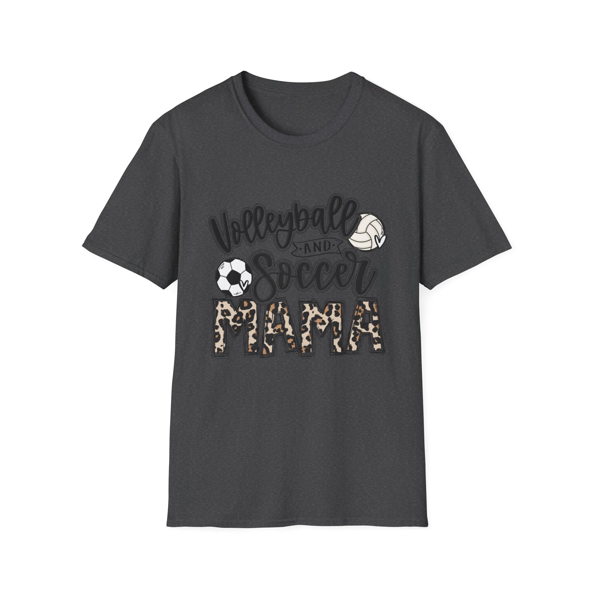 Volleyball and Soccer Mom T-Shirt | Sports Tee, Leopard Accent